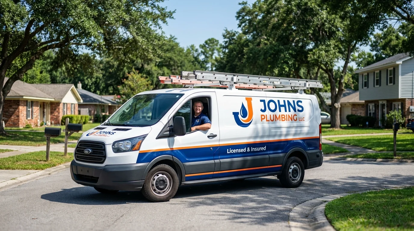 Johns Plumbing LLC service van in Berry Creek, CA