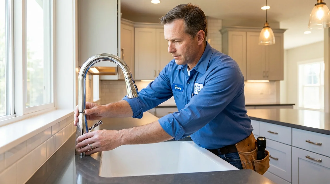 Kitchen faucet installation by Johns Plumbing LLC in Berry Creek